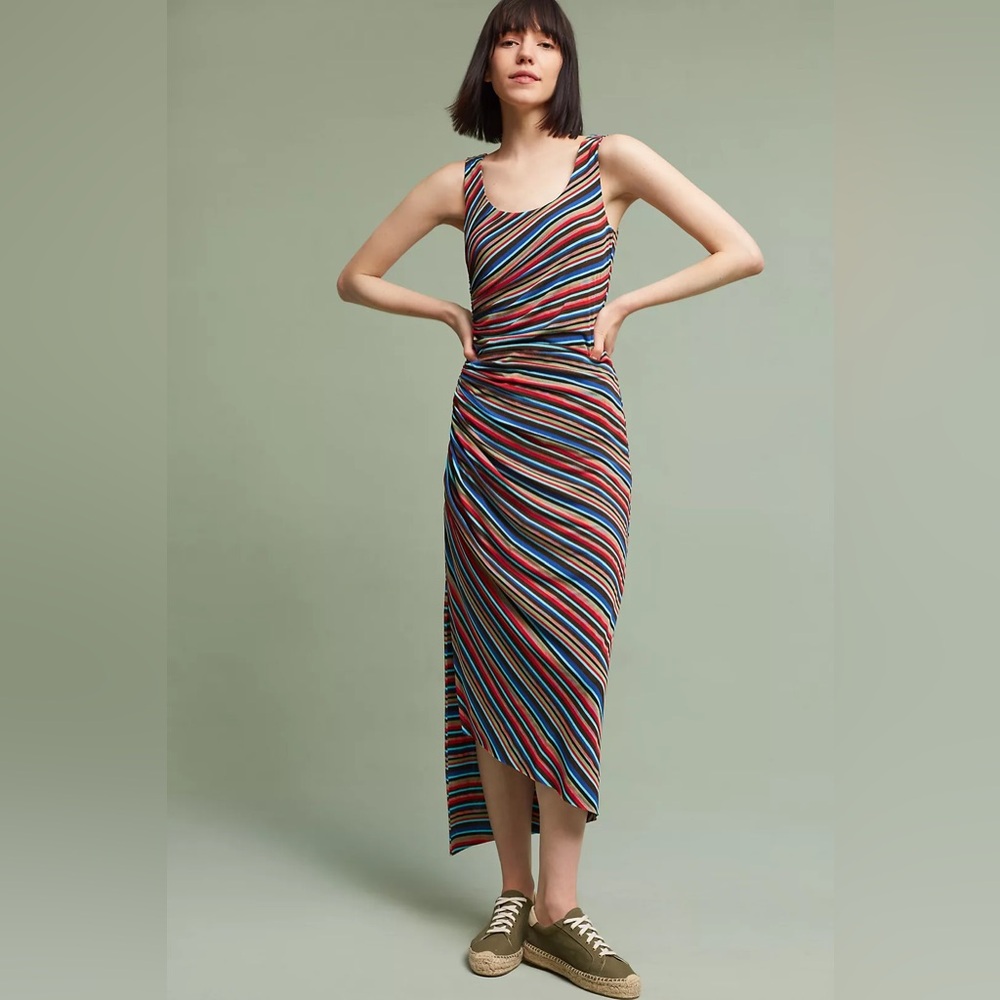 Anthropologie Bailey 44 Rainbow Striped Luca Maxi Dress Womens Size XXS